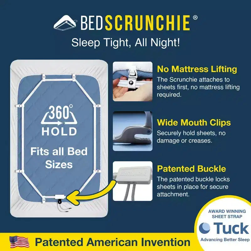 Bed Scrunchie Cinghie tendi lenzuolo definitive, fermo per lenzuola a 360 gradi, 1 confezione (10 clip)