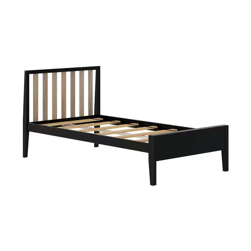 Max & Lily Letto Matrimoniale Scandinavo, Struttura in Legno Massiccio con Testiera