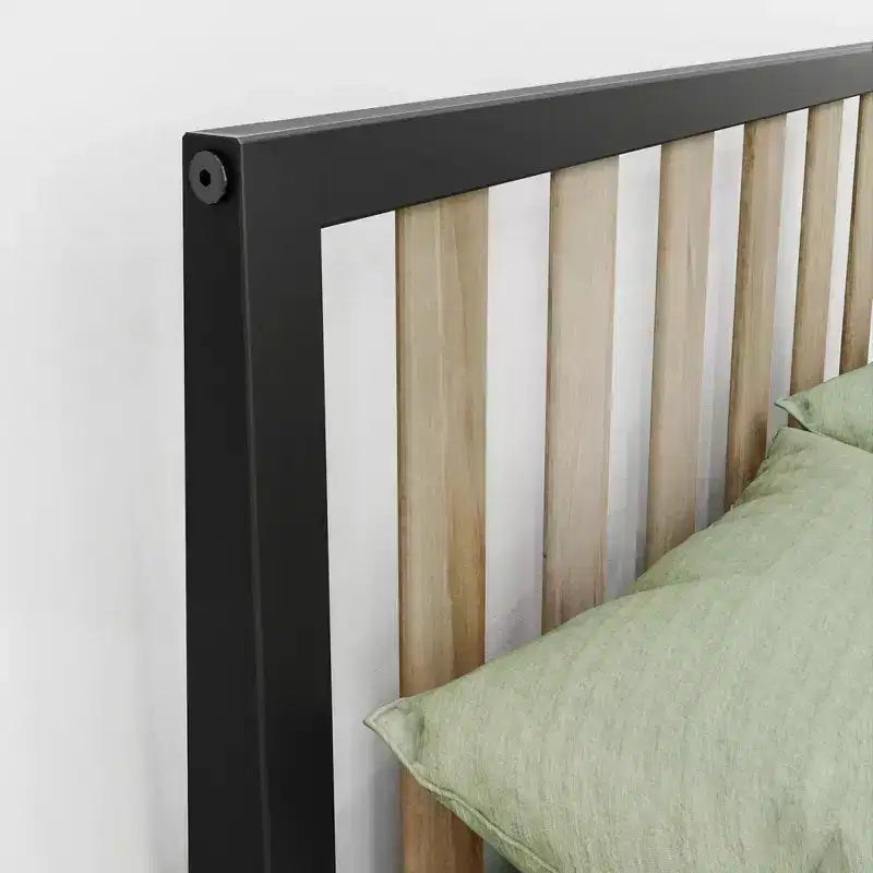 Max & Lily Letto Matrimoniale Scandinavo, Struttura in Legno Massiccio con Testiera