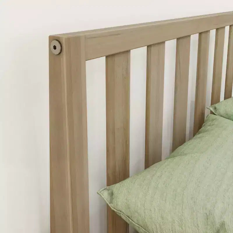 Max & Lily Letto Matrimoniale Scandinavo, Struttura in Legno Massiccio con Testiera
