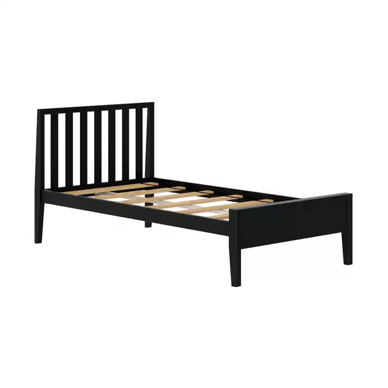 Max & Lily Letto Matrimoniale Scandinavo, Struttura in Legno Massiccio con Testiera