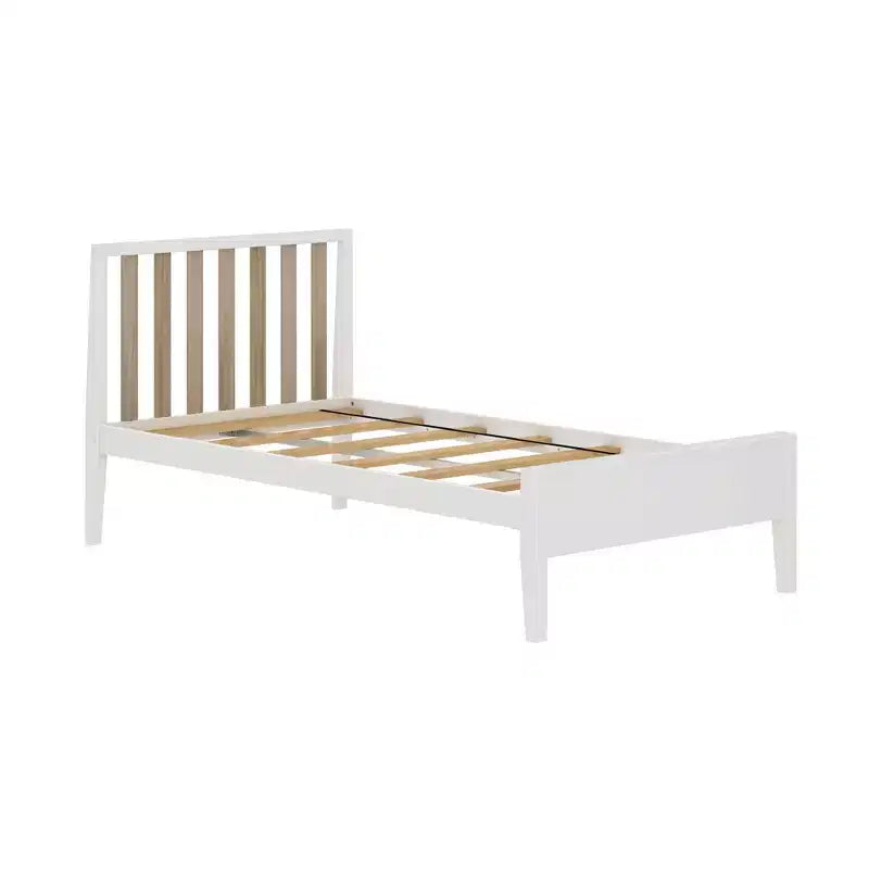 Max & Lily Letto Matrimoniale Scandinavo, Struttura in Legno Massiccio con Testiera