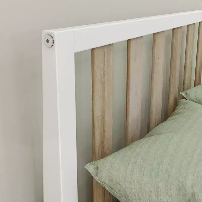 Max & Lily Letto Matrimoniale Scandinavo, Struttura in Legno Massiccio con Testiera