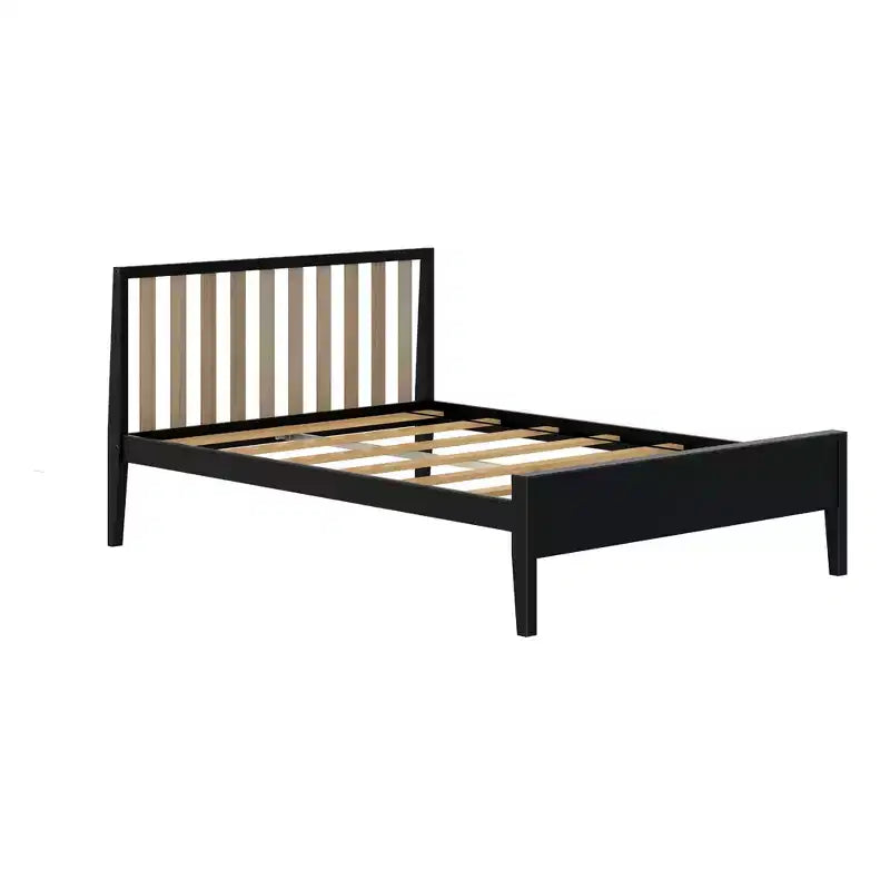 Max & Lily Struttura letto scandinava a una piazza e mezza, piattaforma letto in legno massello con testiera per bambini