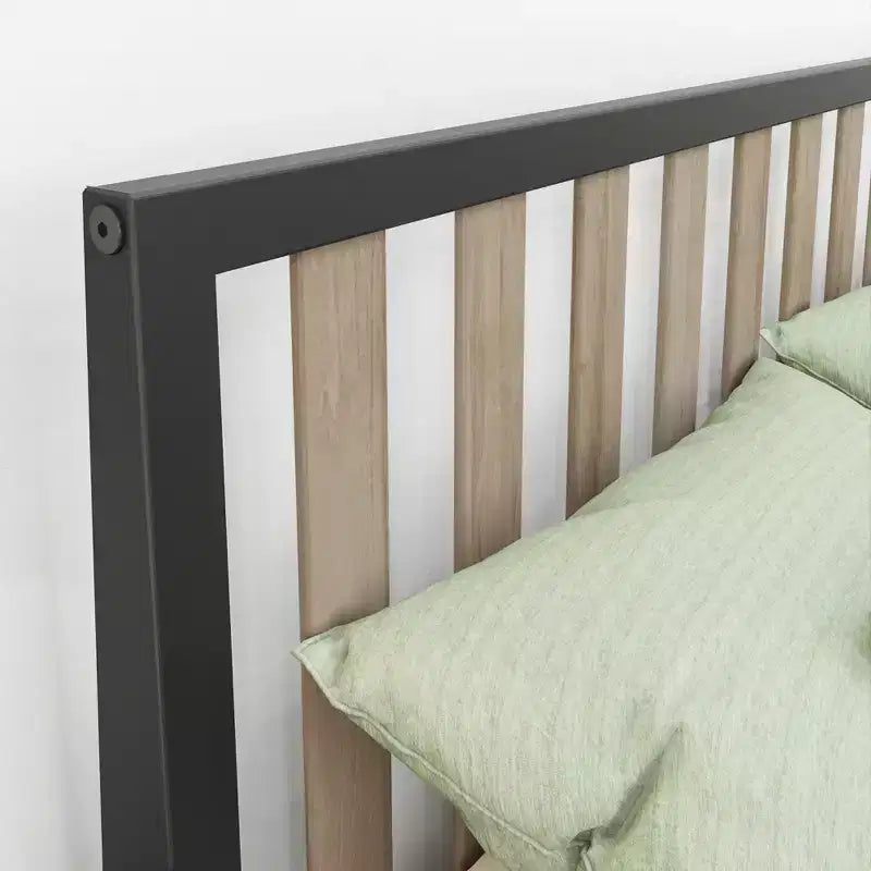 Max & Lily Struttura letto scandinava a una piazza e mezza, piattaforma letto in legno massello con testiera per bambini