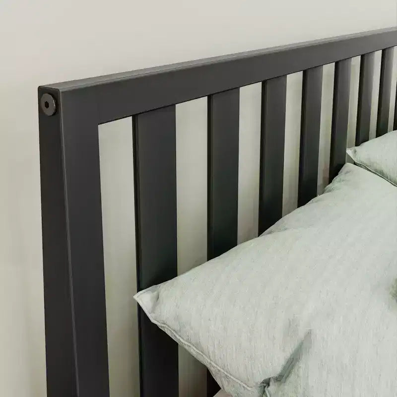Max & Lily Struttura letto scandinava a una piazza e mezza, piattaforma letto in legno massello con testiera per bambini