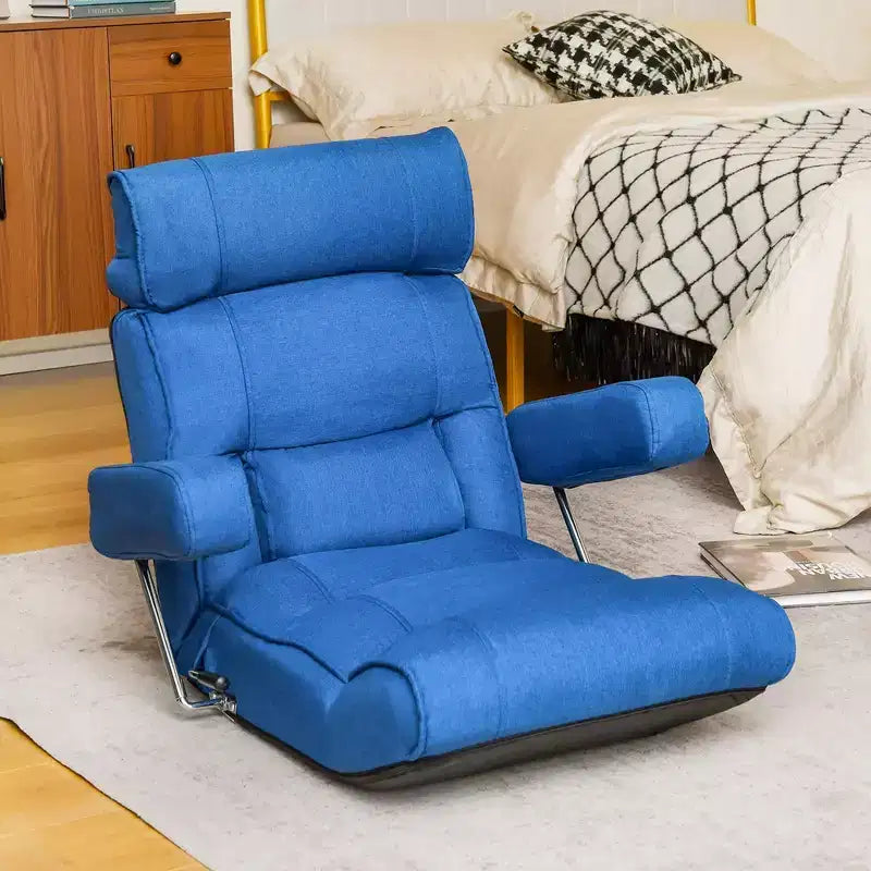 Costway Divano Pigro Regolabile con Schienale Regolabile Continuamente & Testiera/Supporto Lombare/Seduta a 6 Posizioni Marrone/Grigio/Blu
