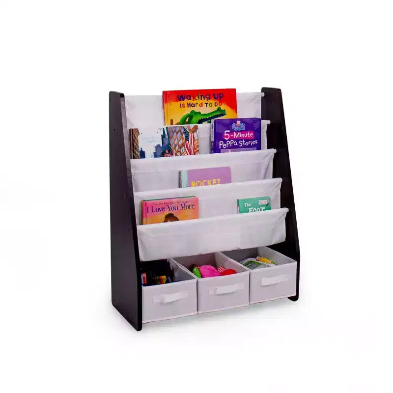 Libreria per bambini con 4 ripiani e contenitori in tessuto - Humble Crew