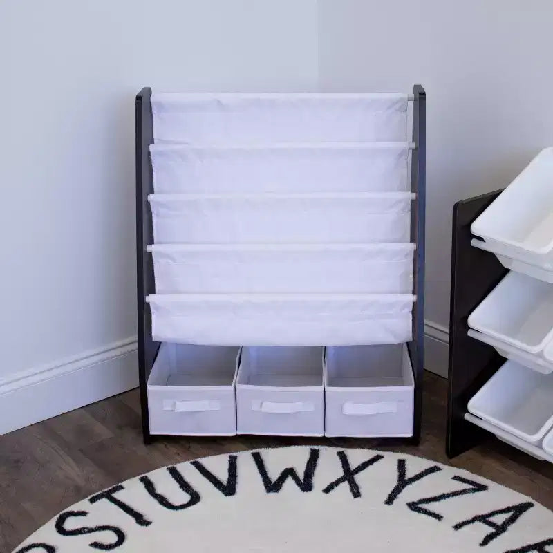 Libreria per bambini con 4 ripiani e contenitori in tessuto - Humble Crew