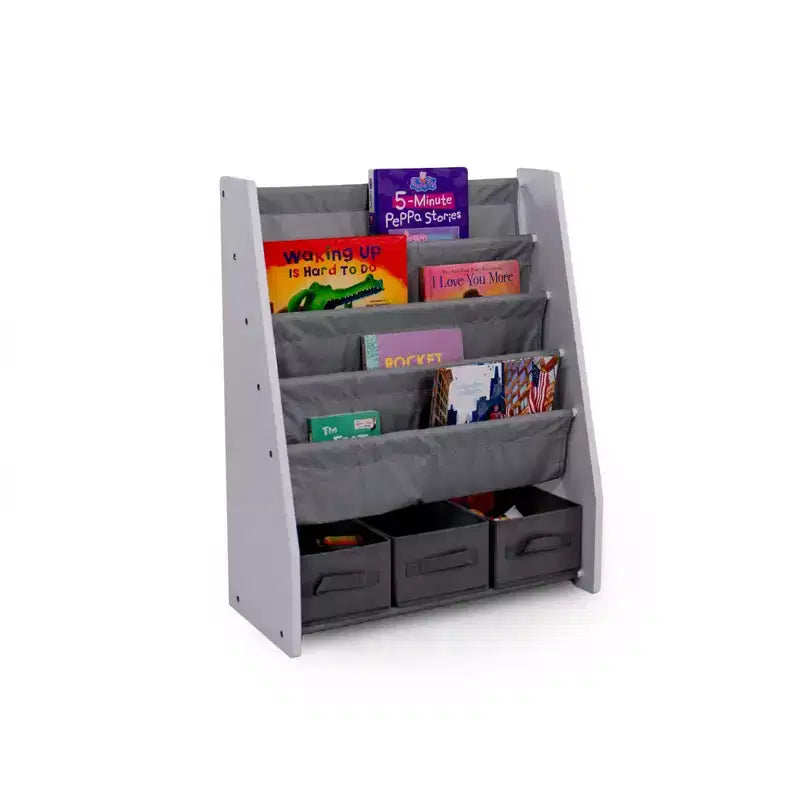Libreria per bambini con 4 ripiani e contenitori in tessuto - Humble Crew