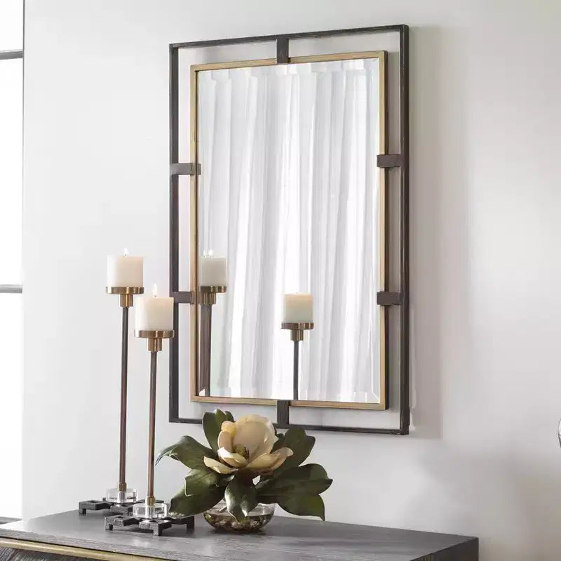 Specchio da Parete Rettangolare Uttermost Carrizo Bronzo Invecchiato 22 x 32