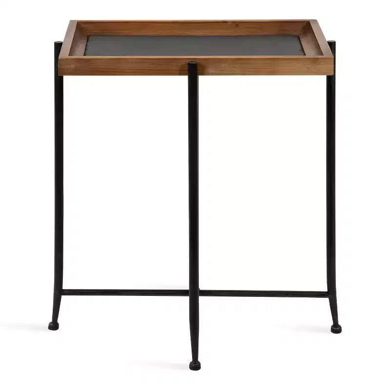 Tavolino da salotto rettangolare in metallo Kate e Laurel Mecabe, 50,2 x 34,3 x 59,1 cm, marrone rustico e nero