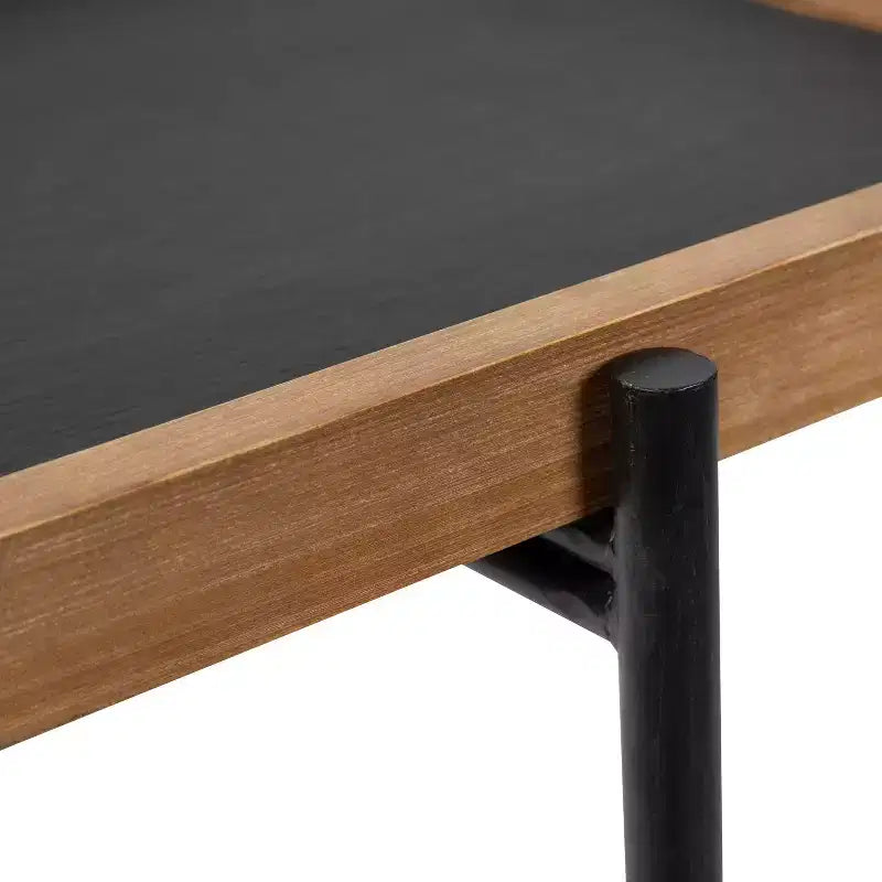 Tavolino da salotto rettangolare in metallo Kate e Laurel Mecabe, 50,2 x 34,3 x 59,1 cm, marrone rustico e nero