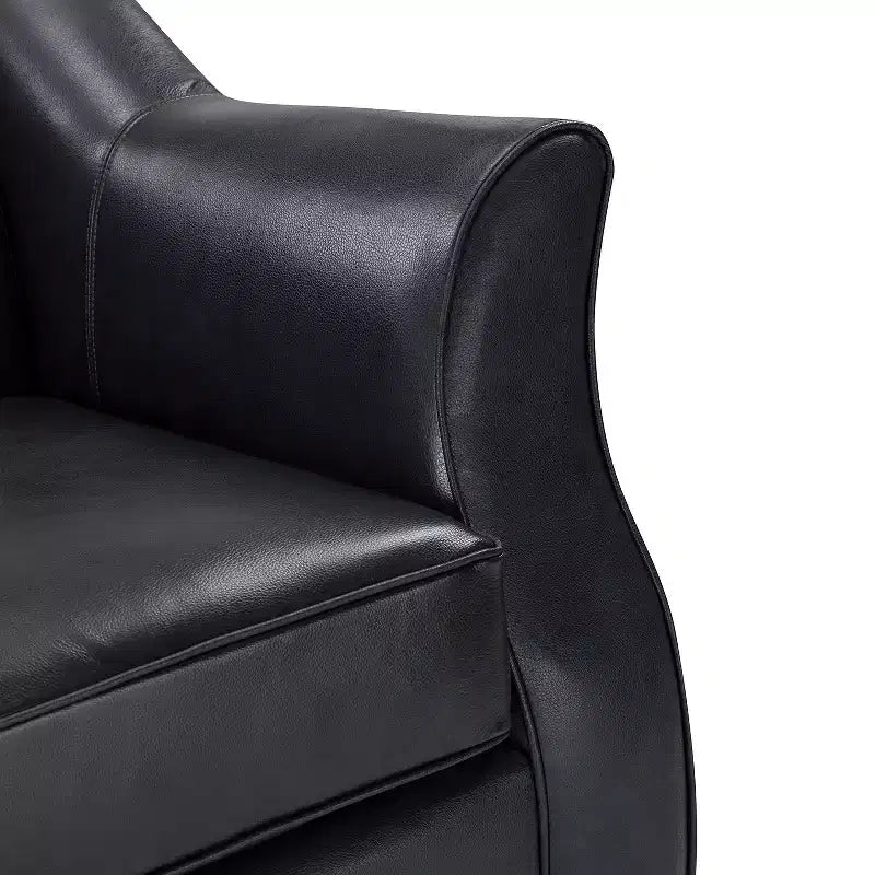 Divano in vera pelle Bruno 78.75 Wide con gambe in legno massello affusolato|ART OF LIVING DESIGNS