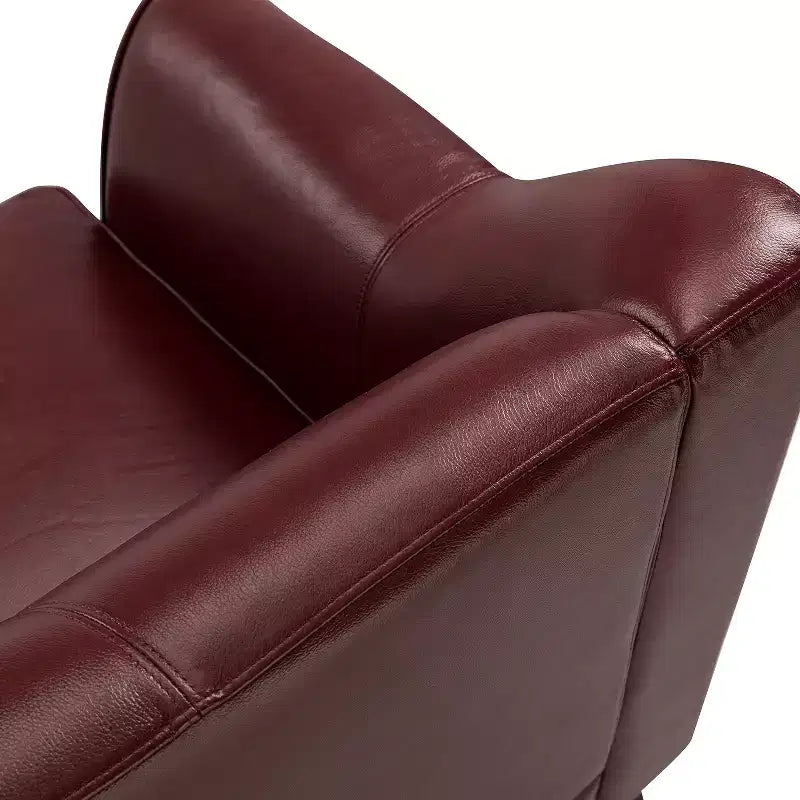 Divano in vera pelle Bruno 78.75 Wide con gambe in legno massello affusolato|ART OF LIVING DESIGNS