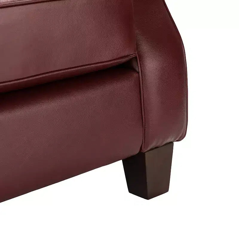 Divano in vera pelle Bruno 78.75 Wide con gambe in legno massello affusolato|ART OF LIVING DESIGNS