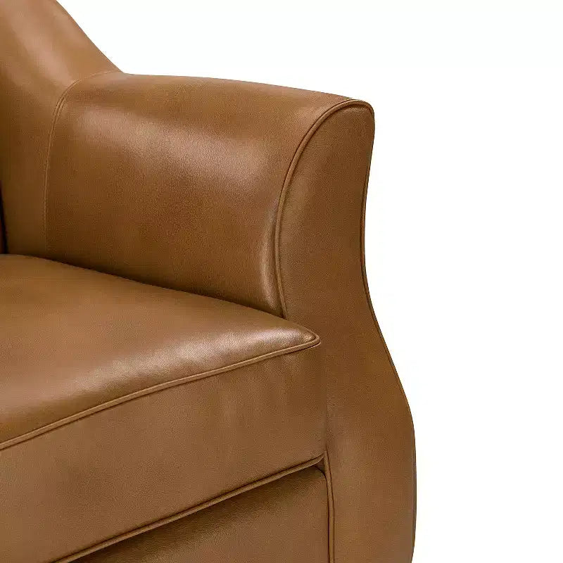 Divano in vera pelle Bruno 78.75 Wide con gambe in legno massello affusolato|ART OF LIVING DESIGNS