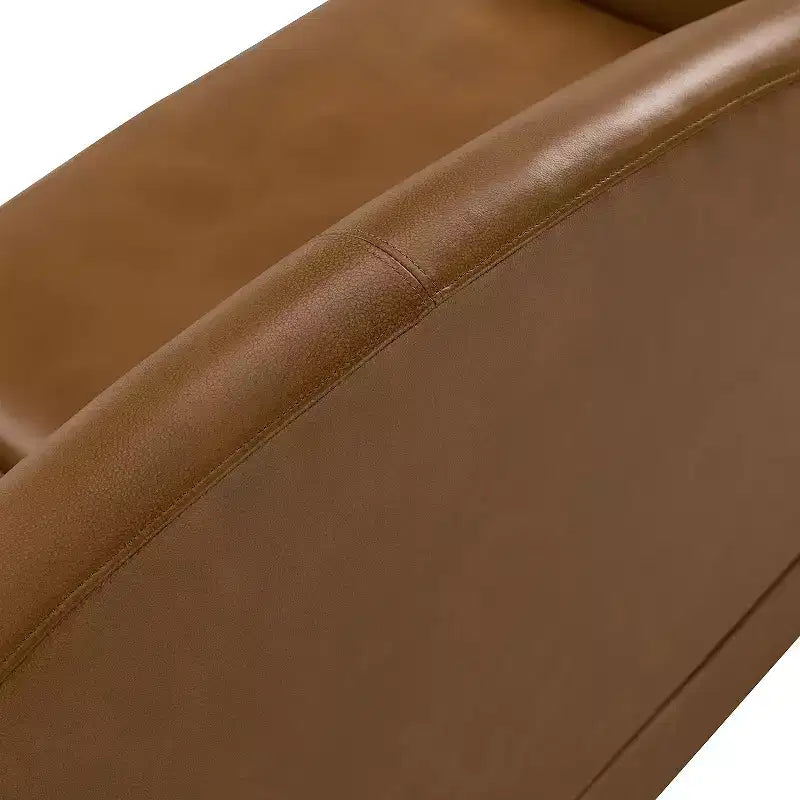 Divano in vera pelle Bruno 78.75 Wide con gambe in legno massello affusolato|ART OF LIVING DESIGNS