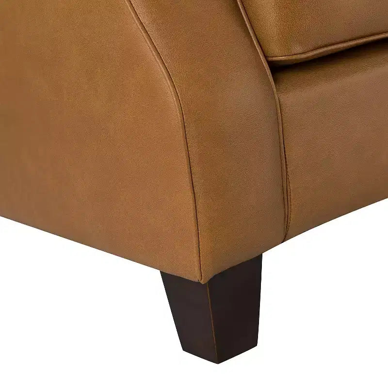 Divano in vera pelle Bruno 78.75 Wide con gambe in legno massello affusolato|ART OF LIVING DESIGNS