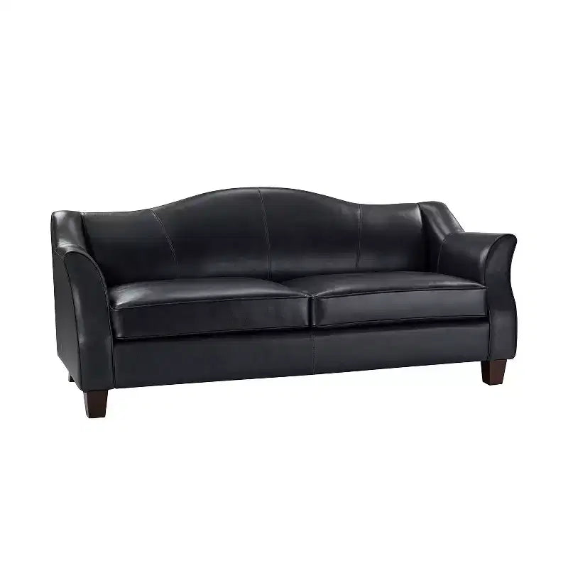 Divano in vera pelle Bruno 78.75 Wide con gambe in legno massello affusolato|ART OF LIVING DESIGNS