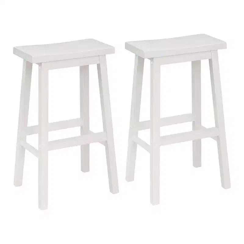 Sgabello da cucina con seduta a sella PJ Wood Classic da 74 cm, bianco (confezione da 8)