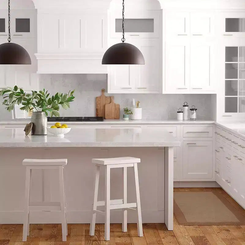 Sgabello da cucina con seduta a sella PJ Wood Classic da 74 cm, bianco (confezione da 8)