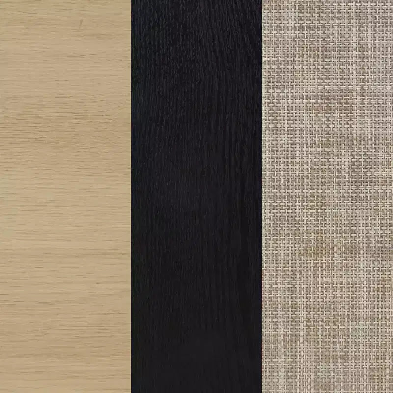Mobiletto contenitore Kova in legno e rattan - Nathan James