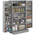 HOMCOM 41 Kitchen Pantry, 2-Door Kitchen Cabinet with 5-tier Storage Shelving, 12 Spice Racks and Adjustable Shelves for Dining Room
