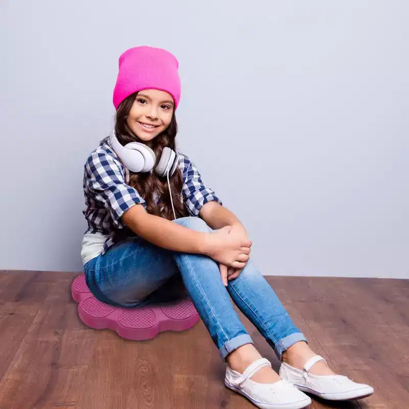 Cuscino sensoriale Bouncyband Wiggle Seat, Rosa a Fiore