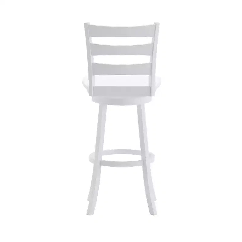 Sgabello da bar girevole in legno massello con schienale a scala, altezza bancone, qualità commerciale Liesel di Flash Furniture, con sedile in legno massello
