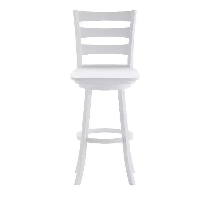 Sgabello da bar girevole in legno massello con schienale a scala, altezza bancone, qualità commerciale Liesel di Flash Furniture, con sedile in legno massello
