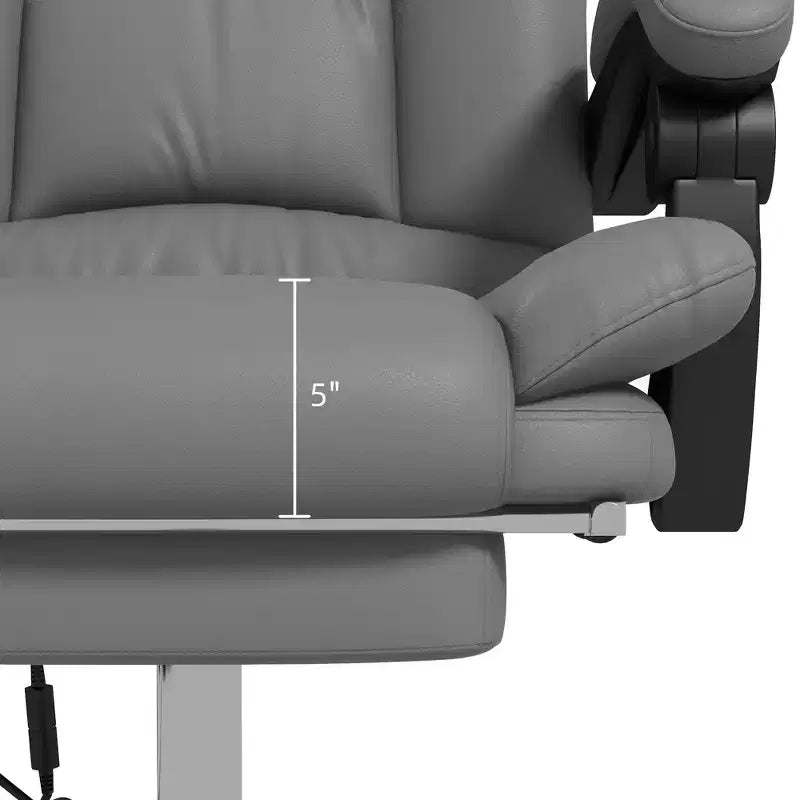 Sedia da ufficio Vinsetto con massaggio vibrante e calore, altezza regolabile, schienale alto, braccioli, poggiapiedi, sedia da computer comoda in pelle PU