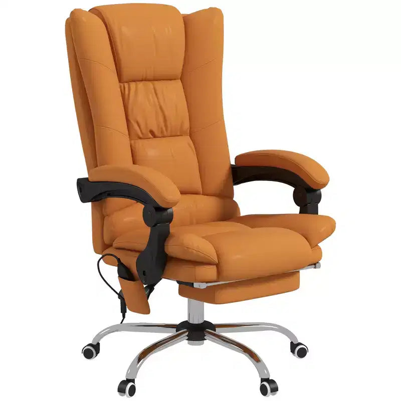 Sedia da ufficio Vinsetto con massaggio vibrante e calore, altezza regolabile, schienale alto, braccioli, poggiapiedi, sedia da computer comoda in pelle PU