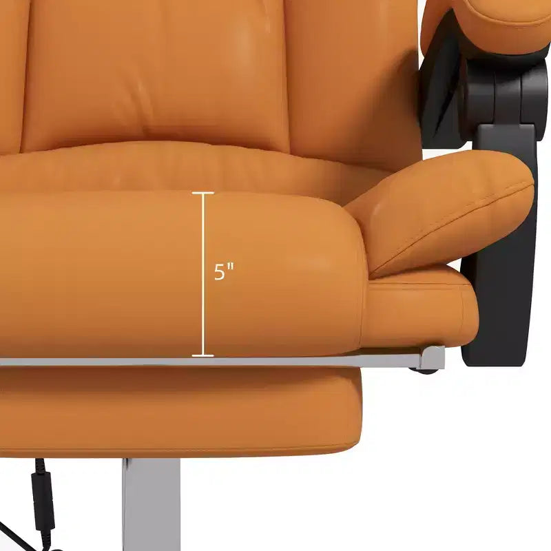 Sedia da ufficio Vinsetto con massaggio vibrante e calore, altezza regolabile, schienale alto, braccioli, poggiapiedi, sedia da computer comoda in pelle PU