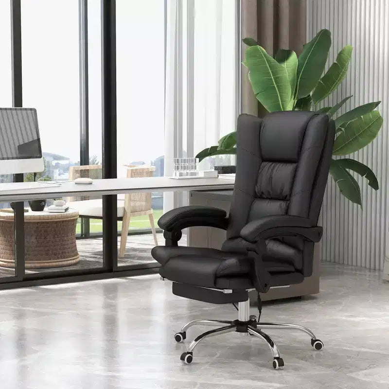 Sedia da ufficio Vinsetto con massaggio vibrante e calore, altezza regolabile, schienale alto, braccioli, poggiapiedi, sedia da computer comoda in pelle PU