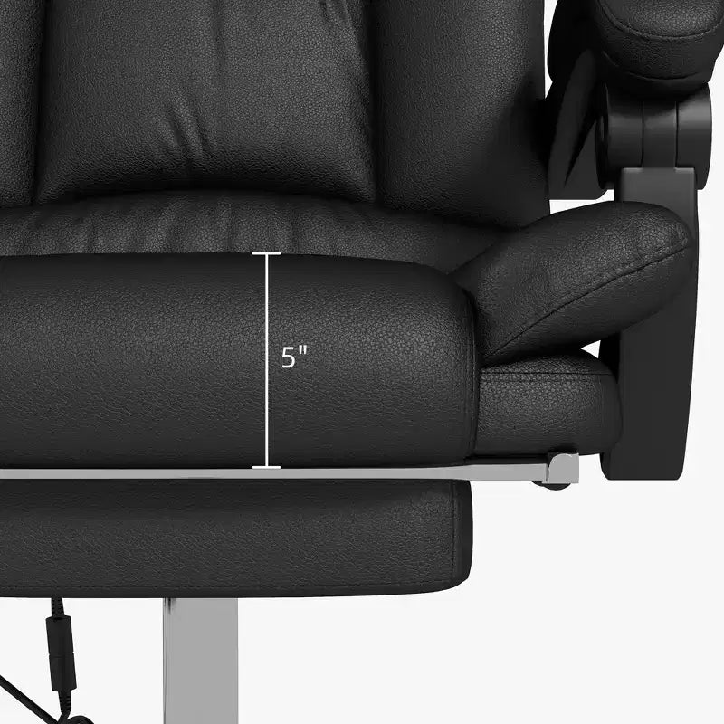Sedia da ufficio Vinsetto con massaggio vibrante e calore, altezza regolabile, schienale alto, braccioli, poggiapiedi, sedia da computer comoda in pelle PU