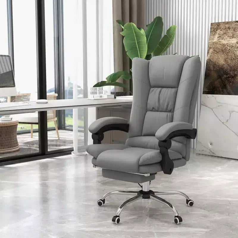 Sedia da ufficio Vinsetto con massaggio vibrante e calore, altezza regolabile, schienale alto, braccioli, poggiapiedi, sedia da computer comoda in pelle PU