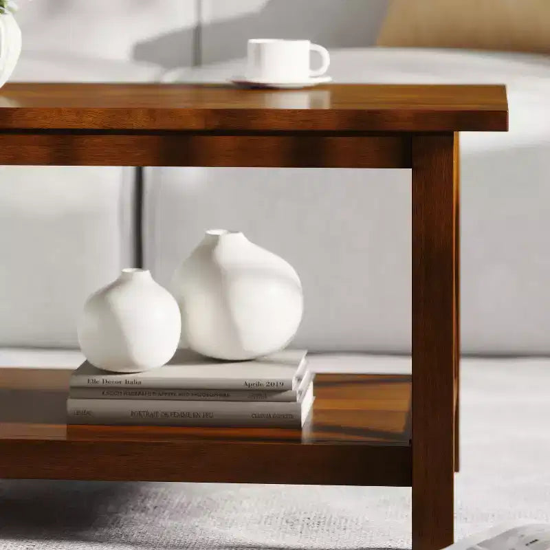 Tavolino da caffè Flash Furniture Jasper in legno massiccio stile rustico con tradizionali dettagli a crociera