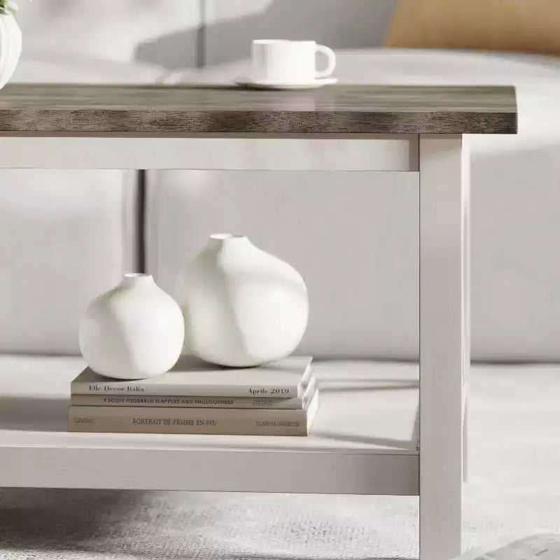 Tavolino da caffè Flash Furniture Jasper in legno massiccio stile rustico con tradizionali dettagli a crociera