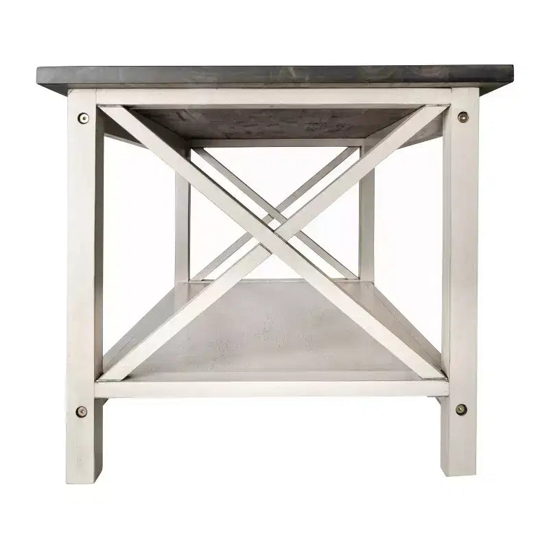 Tavolino da caffè Flash Furniture Jasper in legno massiccio stile rustico con tradizionali dettagli a crociera