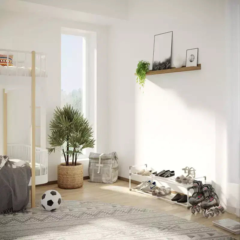 Home-Complete Scarpiera a 2 Ripiani per 10 Paia, Bianca