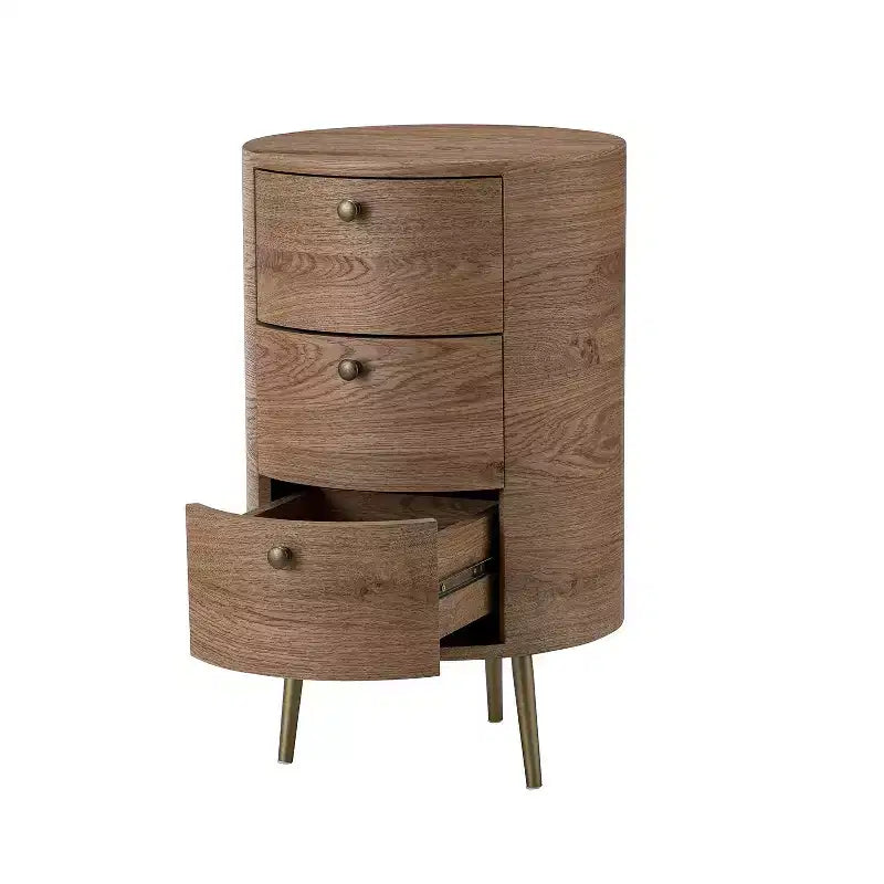 Maddalena Tavolino Contenitore a Tamburo Alto 26" con 3 Cassetti|KARAT HOME