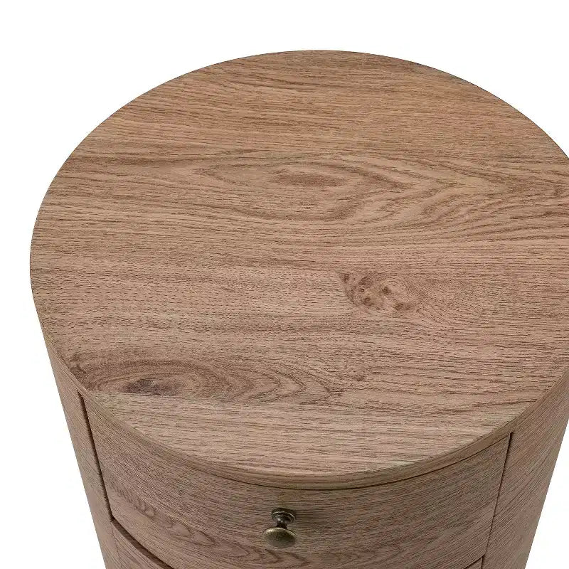 Maddalena Tavolino Contenitore a Tamburo Alto 26" con 3 Cassetti|KARAT HOME