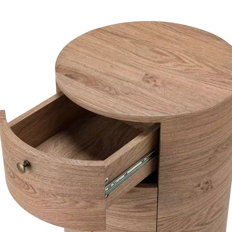 Maddalena Tavolino Contenitore a Tamburo Alto 26" con 3 Cassetti|KARAT HOME