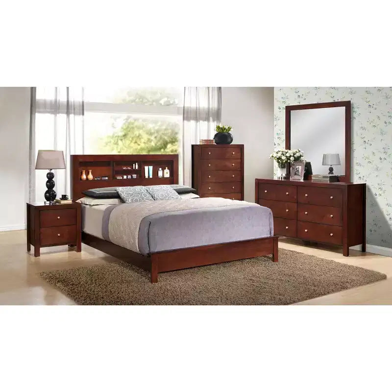 Letto matrimoniale con piattaforme portaoggetti Passion Furniture Burlington
