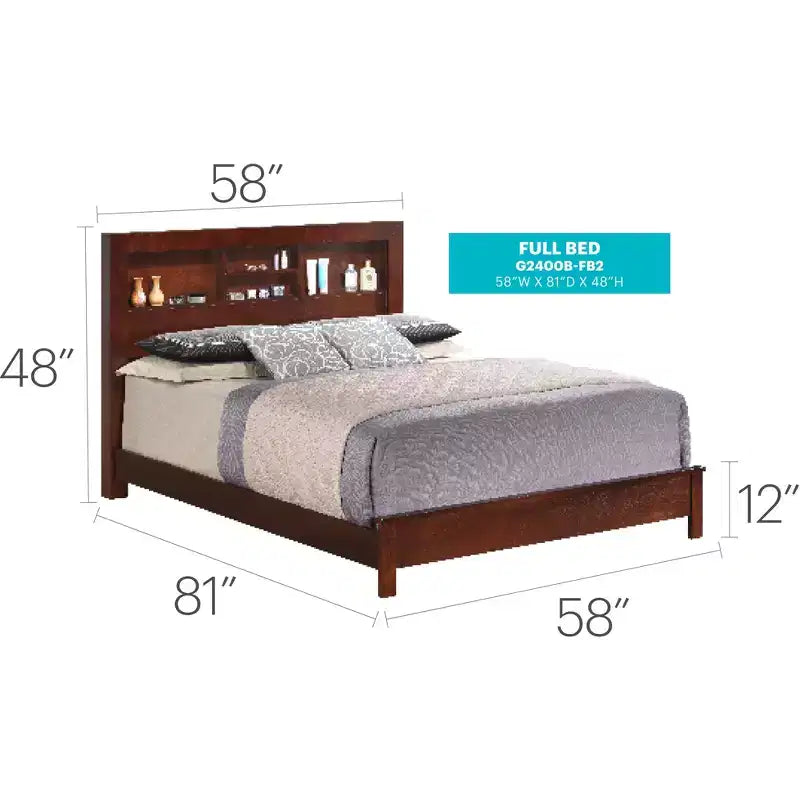 Letto matrimoniale con piattaforme portaoggetti Passion Furniture Burlington