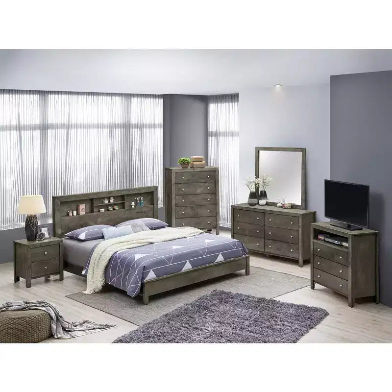 Letto matrimoniale con piattaforme portaoggetti Passion Furniture Burlington