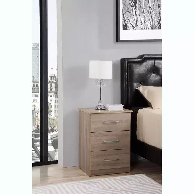 Comodino Passion Furniture Boston con 3 cassetti (61 cm H x 46 cm L x 41 cm P)