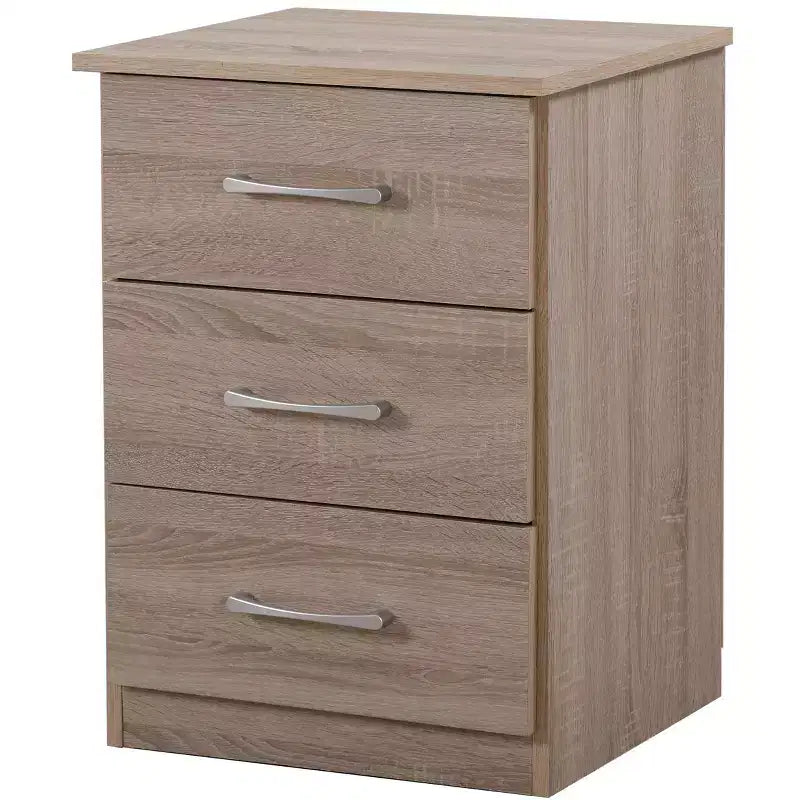 Comodino Passion Furniture Boston con 3 cassetti (61 cm H x 46 cm L x 41 cm P)