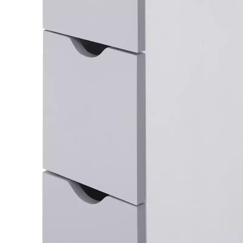 HOMCOM Mobiletto Alto da Bagno 137 cm, Armadio da Terra con 2 Ripiani e Cassetti, Organizer Verticale Salvaspazio